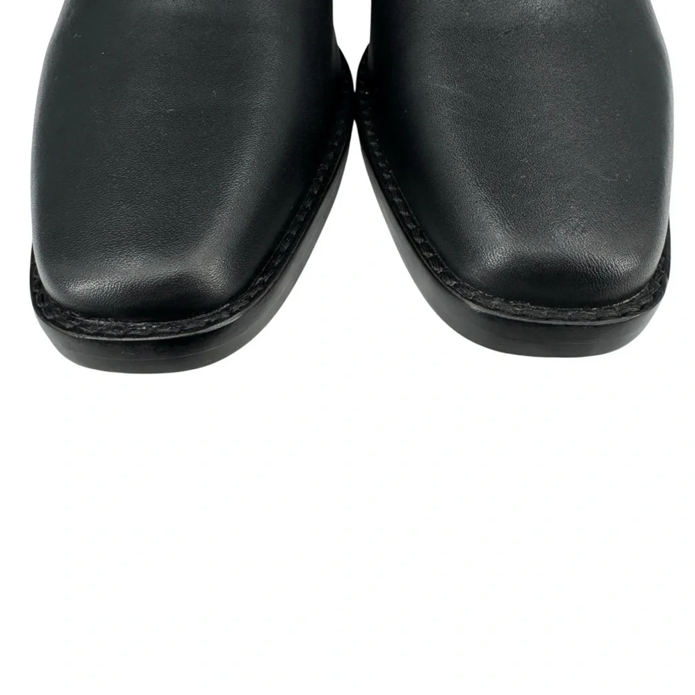 Madewell The Idris Stretch Ankle Leather Boot Size 7 Black